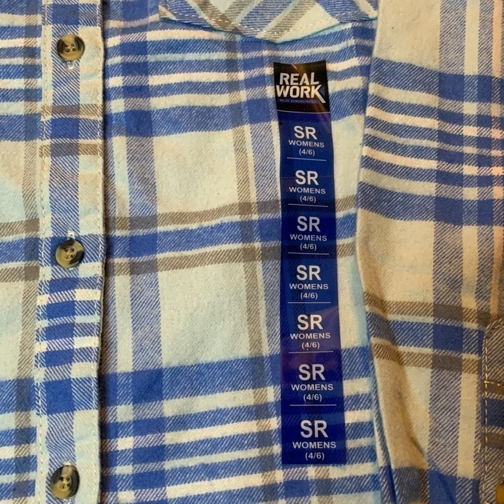 NWT Plaid Real Work Shirt - Picture 2 of 7